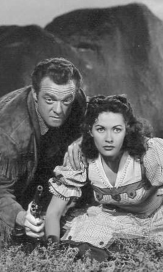 Van Heflin as Jim Bridger with Yvonne DeCarlo as Julie Madden in Tomahawk (1951)
