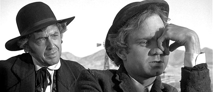 Charles Aidman as Ben Antrim and Michael Pollard as Bill Bonney in Dirty Little Billy (1972)