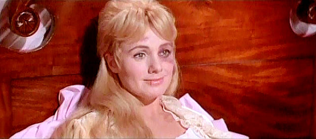 Shirley Jones as Jenny, showing the marks left by an abusive customer in The Cheyenne Social Club (1970)