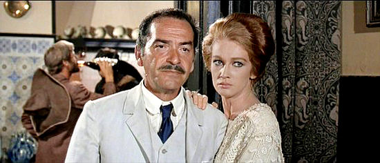 Andrea Checchi as Don Felipe and Carla Gravina as his wife, Rosario in Bullet for the General (1966)