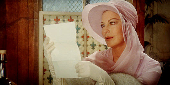 Ava Gardner as Lily Langtry, reading a letter Judge Roy Bean left behind for her in The Life and Times of Judge Roy Bean (1972)