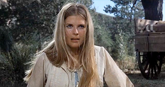 Candice Bergen as Melissa Ruger, defiant after being kidnapped by Frank Calder in The Hunting Party (1971)