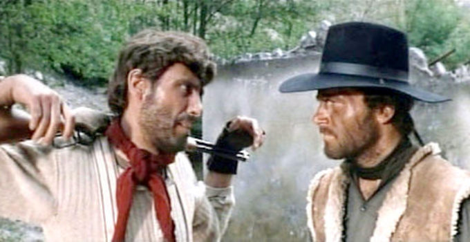 George Hilton as Jeff Corbett with Franco Nero as Tom Corbett in Massacre Time (1966)