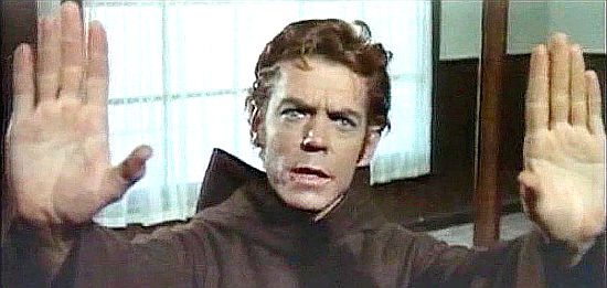 Jack Betts (Hunt Powes) as Padre Santo in Greatest Robbery in the West (1967)