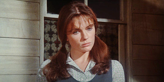 Jacqueline Bisset as Rose Bean, determined to follow in her father's footsteps in The Life and Times of Judge Roy Bean (1972)