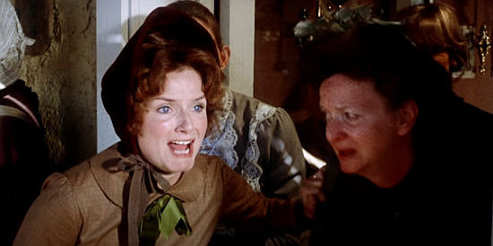 Kelly Jean Peters as Katherine Kilpatrick, alarmed when she sees her son in danger in The Deadly Trackers (1972)