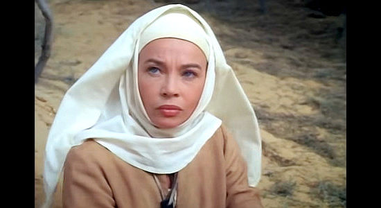 Leslie Caron as Sister Mary, trying to find her way to Sante Fe in Madron (1970)