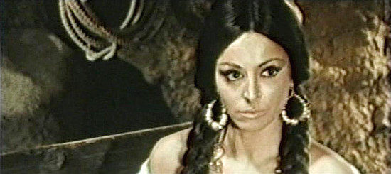 Mariangela Giordano (Marian Dana) as Rosita, the woman Mendoza calls his own in Vengeance (1968)