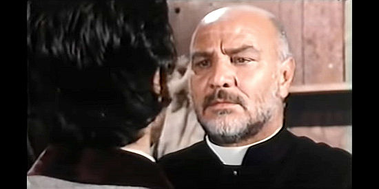 Pietro Ceccarelli as Geremia, offering to hear a confession in Pistol Packin’ Preacher (1972)