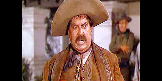 Thomas Gomez as Gen. Liguras, the bandit leader who thinks he's woking on behalf of Juarez in The Eagle and the Hawk (1950)
