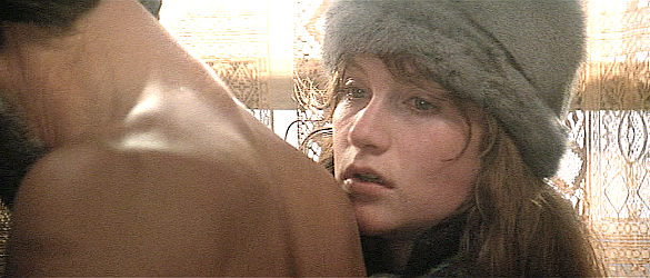 Isabelle Huppert as Ella Watson, looking to Jim for comfort in Heaven's Gate (1980)