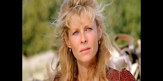 Kate Capshaw as Suanna McKaskel, listening to Con Vallian's warnings in The Quick and the Dead (1987)
