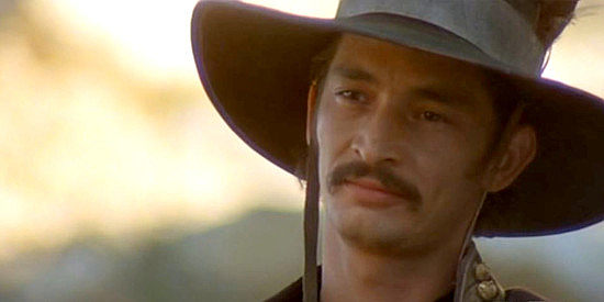 Luis Contreras as Angel Moreno, the bandit leader Barbarosa and Karl cross paths with in Barbarosa (1982)