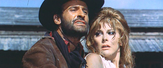 Pier Paolo Capponi (Norman Clar) as Joe Clane with Lucia Modugno as Mary Burton in My Name is Pecos (1966)