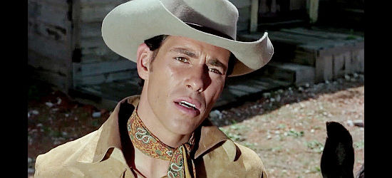 Robert Woods as Johnny 'Colt' Blythe, looking for answers about his father's death in Starblack (1966)