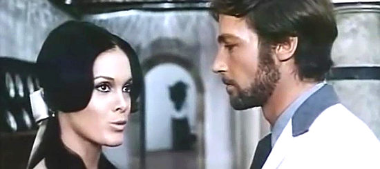 Martine Beswick as Dona Antonia and John Richardson as John Donald Tenorio in John the Bastard (1967)