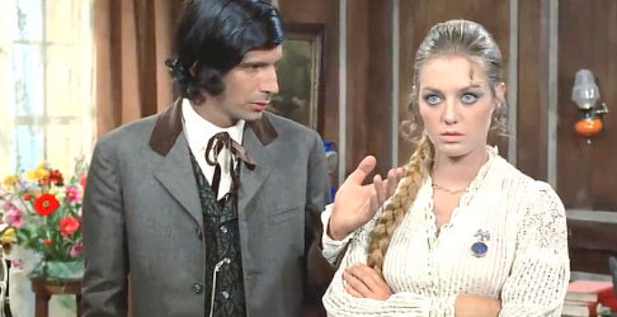 Mayor Frank Colony (Franco Ricci) with Suzy Prescott (Simone Blondell) in Four Came to Kill Sartana (1969)