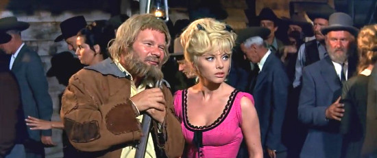 Ralf Wolter as Sam Hawkens with Sophie Hardy as Ann in Desperado Trail (1965)