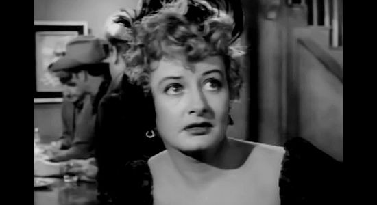 Constance Ford as Goldie, the saloon girl who loves Chan Bartholomew more than he loves her in Shoot Out at Big Sag (1962)