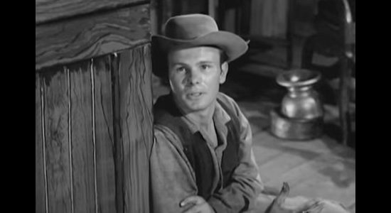 Gary Gray as Johnny, the sheriff's son, trying his best to fulfill his dad's responsibilities in Terror at Black Falls (1962)