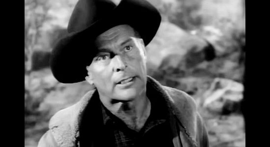 Leif Erickson as Sam Barbee, the Texan determined to graze cattle on part of the range in Shoot Out at Big Sag (1952)