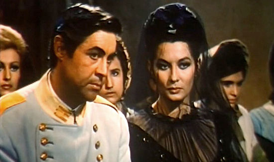 Carlos Miguel Sola as Capt. Trevor with the manipulating Rosalba Neri as Margaret in Dynamite Jim (1966)