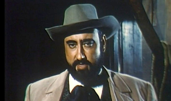 Joaquin Diaz as Morgan, the conniving banker, in Dynamite Jim (1966)