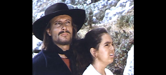 Enrico Manera (Joseph Logan) as Burt with Lorella Limoncelli as captive Dania Jones in Sheriff of Rock Springs (1971)
