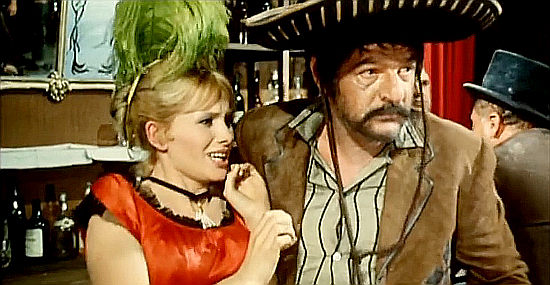 Erika Blanc as a saloon singer with Livio Lorenzon as Colorado Charlie in Colorado Charlie (1965)