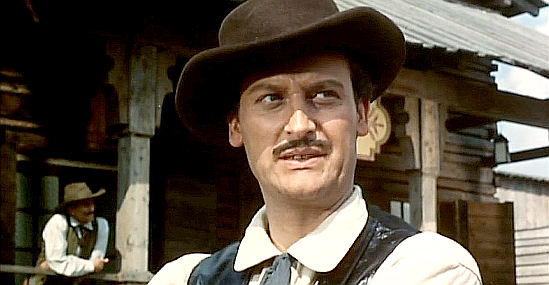 Ferdinando Angelini as George, a fast gun who wants to try Wild Bill, in Colorado Charlie (1965)