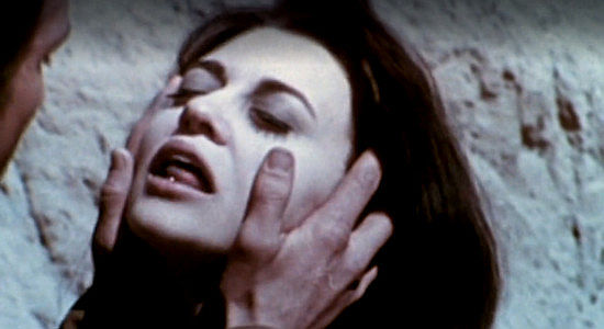 Joan Stapleton as Athaliah, revealing her thirst to Frank in The Devil's Mistress (1965)