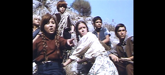 The posse of kids, led by Shelly Reeves (left) in Sheriff of Rock Springs (1971)