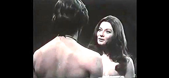 Rosalba Neri as Katherine with Fabio Testi as Ringo Hammond in Blood River (1974) 