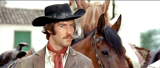 Stelvio Rossi (Sam Cooper) as Sam Madison, not liking the way El Supremo deals with peasants in The Great Treasure Hunt (1972)
