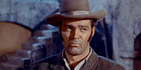 Don Megowan as Col. William Travis, moved that so many men have decided to stand with him at the Alamo in Davy Crockett, King of the Wild Frontier (1955)