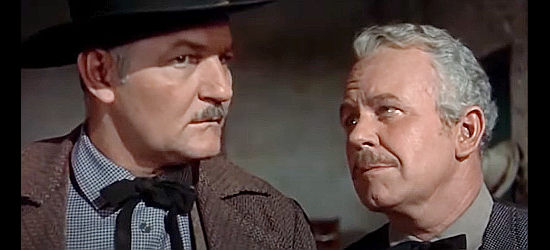 Emile Meyer as Nathan Marlowe and Regis Toomey as Sheriff Jim Beat in Drums Across the River (1954)
