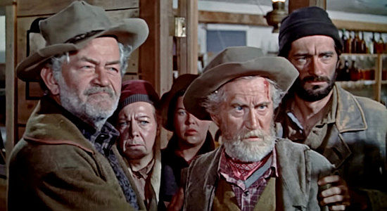 Jay C. Flippen as Rube, Eddy Waller as Yukon Sam and Royal Dano as Luke in The Far Country (1954)
