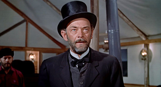 John McIntire as Sheriff Gannon, the man who makes the rules in Skagway in The Far Country (1954)