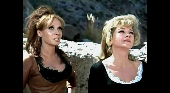 Rosella Como as Betty Grimaldi with Anne Baxter as Mary Ann in The Tall Women. Betty's about to show off her rock-climbing skills.  (1966) 