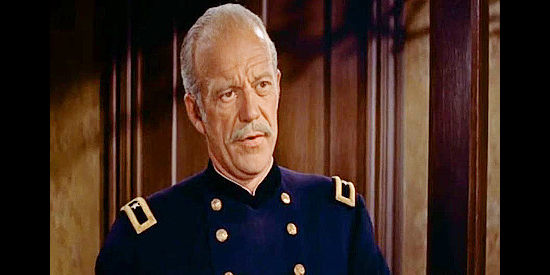 WIllis Bouchey as Gen. Gilliam, the officer in charge of tracking down Modoc murderers in Drum Beat (1954)