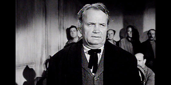 Walter Sande as Dr. Blair, the one resident of Kennesaw Pass willing to help Drango in Drango (1957)