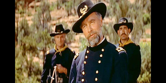 Warner Anderson as Gen. Canby, heading off to talk peace with the Modoc knowing his life could be in jeopardy in Drum Beat (1954)