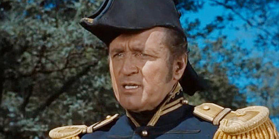 William Blakewell as Maj. Tobias Norton, reluctant to take Indian advice from Davy in Davy Crockett, King of the Wild Frontier (1955)