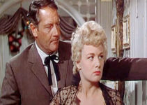 Joel McCrea as Sheriff Tom Banning trying to keep feisty Frenchie Fontaine (Shelley Winters) in check in Frenchie (1950)