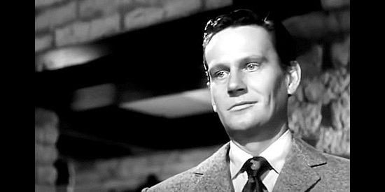 Wendell Corey as Rip Darrow, eager to get back at T.C. Jeffords and in love with his daugher in The Furies (1950)