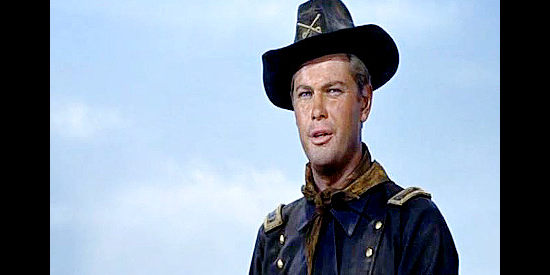 Troy Donahue as Lt. Matt Hazard, ready to put his career on the line for the Indians he convinced to surrender in A Distant Trumpet (1964)