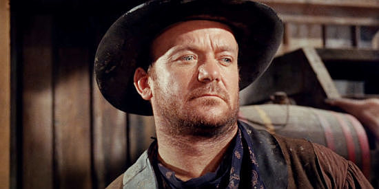 Aldo Ray as the hard-drinking stranger who wreaks havoc in Welcome to Hard Times (1967)