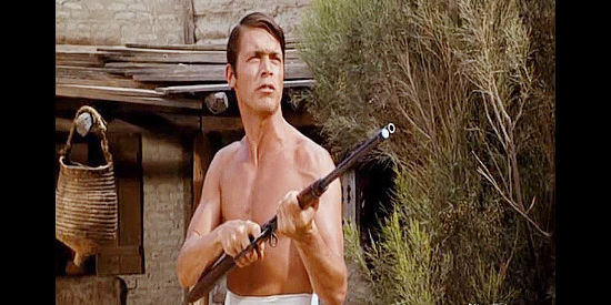Chad Everett as Lee Sutton, ready to confront the Boone brothers in Return of the Gunfighter (1967)