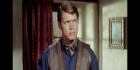 Chad Everett as Lot McGuire, a young man out to prove he's fastest with a six-gun in The Last Challenge (1967)