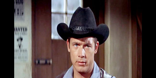Chad Everett as Lot McGuire, refusing to be talked out of a showdown in The Last Challenge (1967)